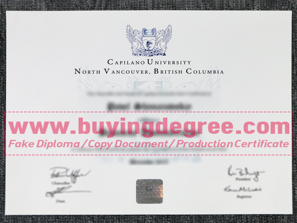 fake Capilano University diploma
